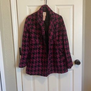 purple and black coat